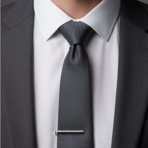 Classic Gray Striped Tie - Picture 1 of 4